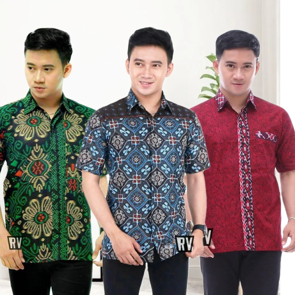 Termurah Hem batik katun nyaman pria lengan pendek - baju batik seragam kantor bahan halus murah motif mewah Pekalongan _HPE .06A