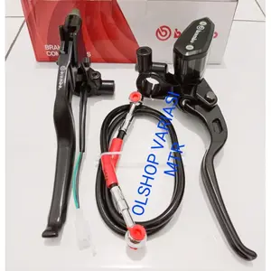 MASTER REM TABUNG OVAL SEPASANG+SELANG REM DEPAN 90CM BLACK UNIVERSAL BEAT VARIO SCOOPY CBR R25 Cakram Foto Motor Motorcycle Sonic