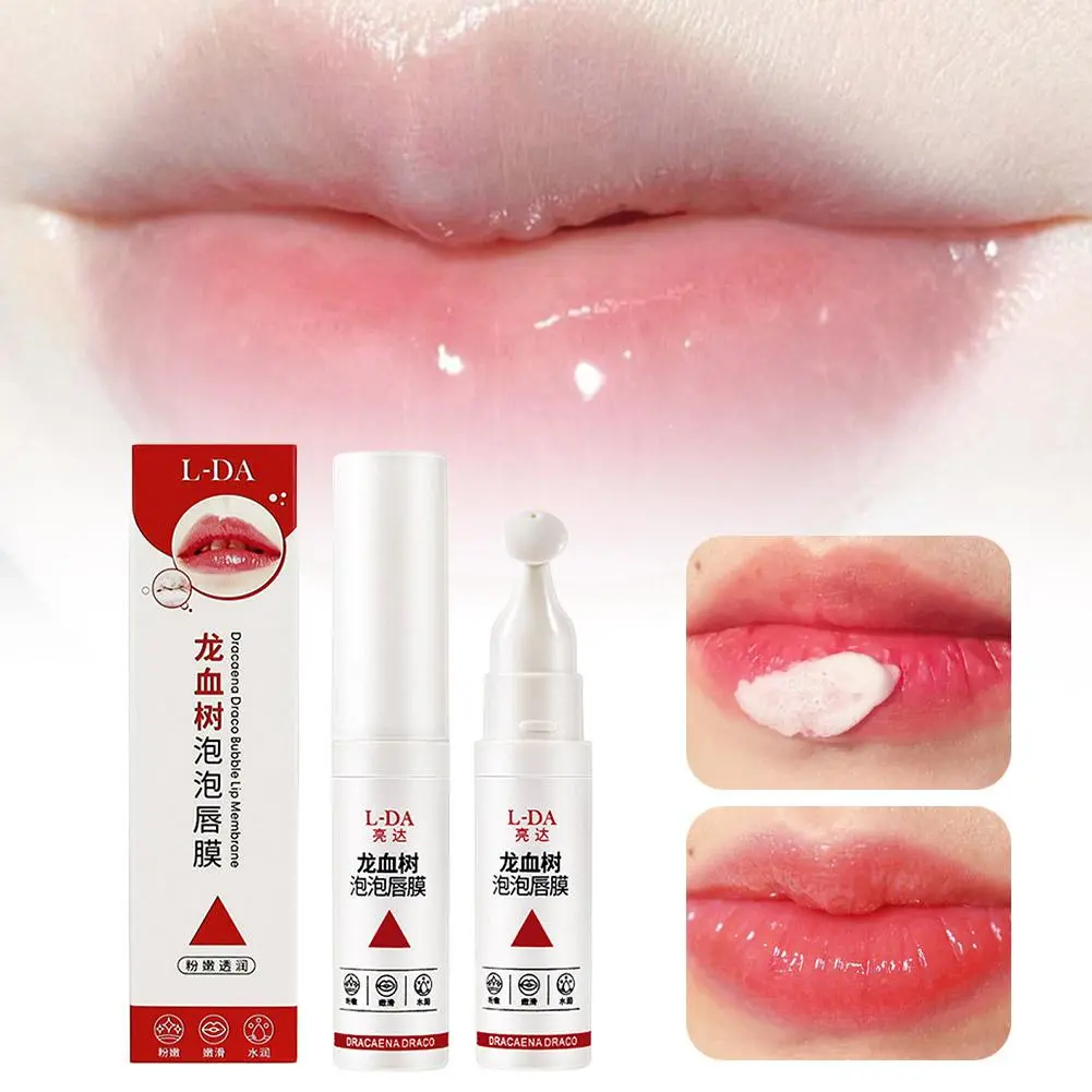 Dragon Blood Tree Bubble Lip Mask Cleansing Exfoliating Care Pink Lips Scrub For Dark Lips