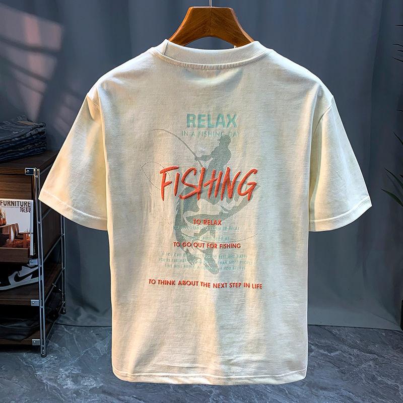 Áo Thun Mùa Hè Cho Nam, ngắn Tay, Dáng Rộng Siêu Nhỏ, Thương Hiệu Thời Trang In Hình, Bán Chạy, Cổ Thuyền Áo Thường Ngày Thiết Kế Tốt Nghịch, Chất Liệu Nặng 2