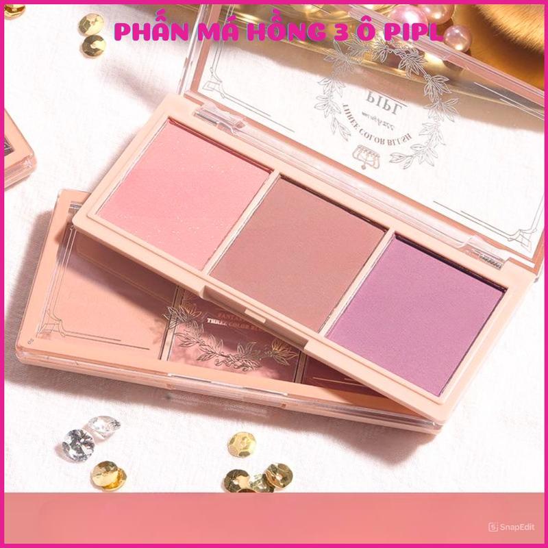 Phấn Má Hồng 3 Ô PIPL Màu Trà Sữa Tự Nhiên
