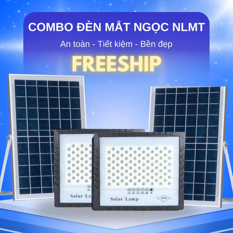  COMBO 2 Đèn Năng Lượng Mặt Trời Mắt Ngọc Solar Light 3000W Đèn có thấu kính chống loá mắt. Điều khiển từ xa - Cảm biến ngày đêm. Tự đông bật tắt. Không sử dụng điện Có đèn báo % pin. An toàn Tiết kiệm đènnang  luong 