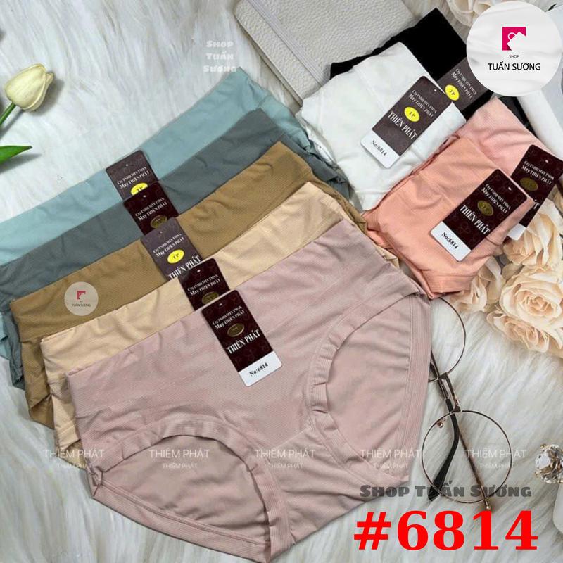 Set 5-10 Quần Lót Nữ, Mã 6814, Chất Thun Lạnh, Lưng Cao, Ôm Bụng, Mềm Mịn, Co Giãn Thỏa Mái - Tết Women