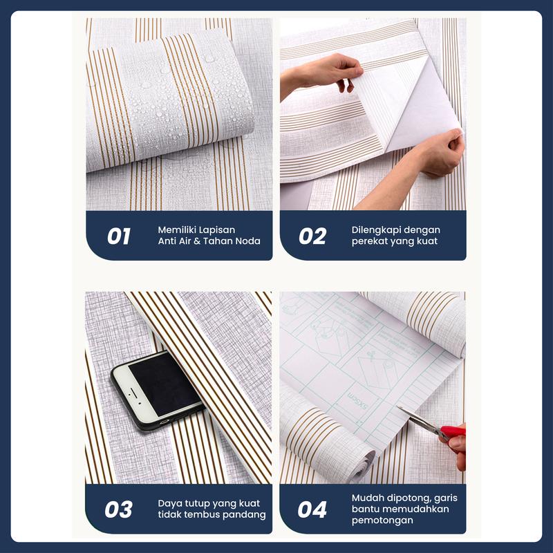 BUNDLE !!! PAKET 5 ROLL/PCS WALLPAPER DINDING ALL VARIANT UKURAN PER ROLL 45CM X 8 METER ADIPATI 7