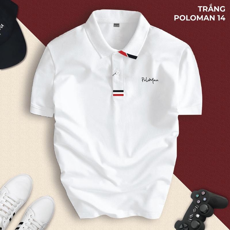 Áo thun Polo POLOMAN 14 thiết kế chất vải cá sấu cao cấp ngắn tay cực đẹp, trẻ trung, thanh lịch - FREESHIP EXTRA Menswear Có Cổ Shirt áo polo xanh rêu thông thường boho