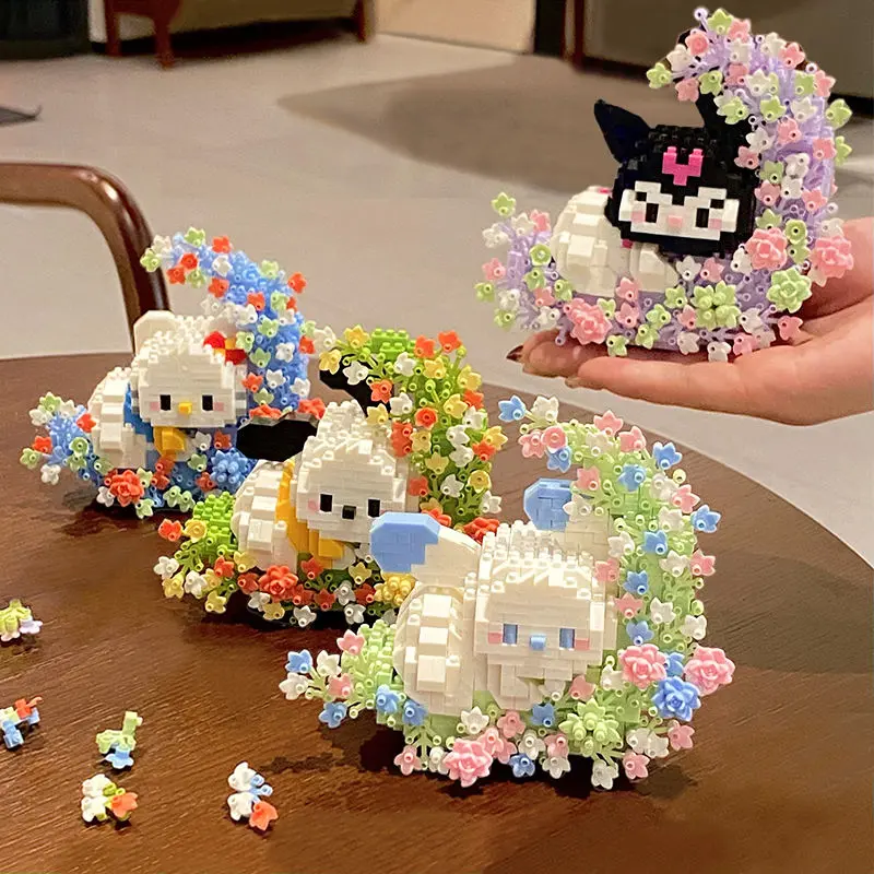 Hello Kitty, Mặt Trăng Hoa Đèn Ngủ, Pochacco, Tương Thích Với Lego, Khối Xây Dựng Hạt Nhỏ Đồ Chơi Lắp Ráp Giáo Dục Trẻ Em, Vận Chuyển 48 Giờ, Năm 2024 4
