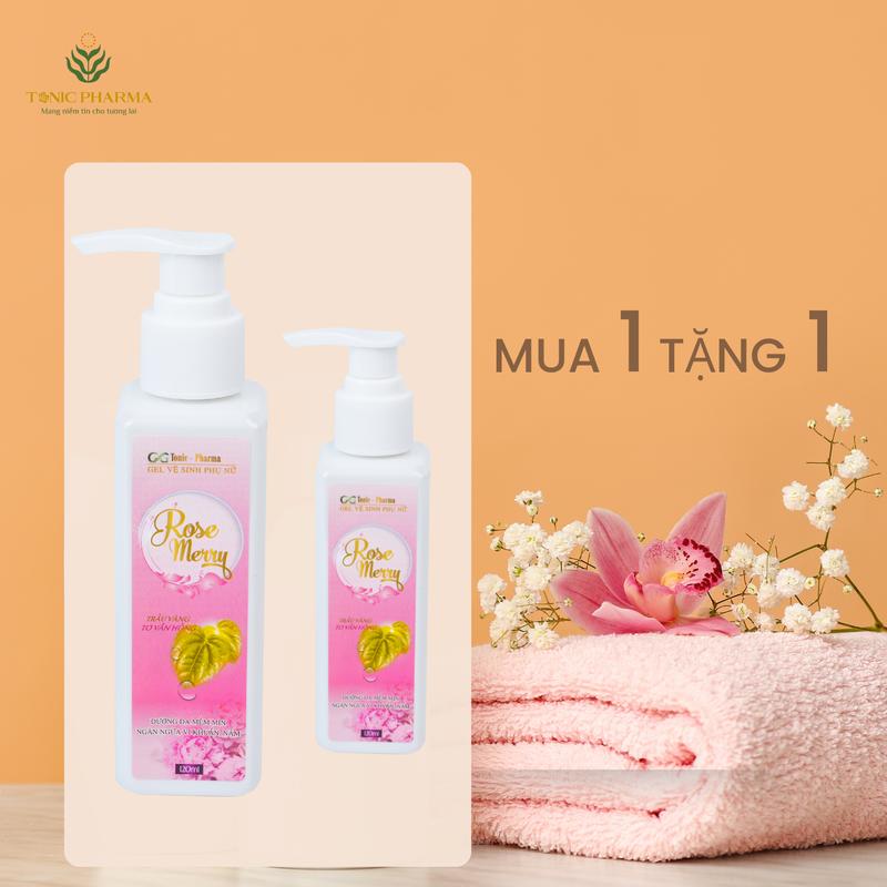 SPECIAL COMBO 2 Dung dịch vệ sinh Nữ Rose Merry 120ml tặng Nước hoa vùng kín Daisy CV + Trà vesinh  phunu