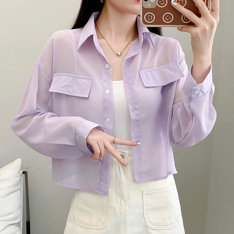 Áo Voan Khăn Choàng, siêu thanh lịch, Áo Chống Nắng Nữ, Áo Khoác Ngắn, Áo Mặc Bên Ngoài, Áo Điều Hòa, Áo Cardigan Mỏng, Hàng Mới Về Mùa Hè 2024 7