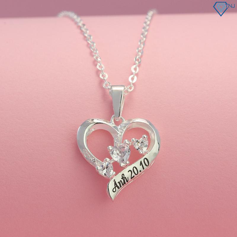 Quà tặng Valentine - Dây chuyền nữ bạc khắc tên ý nghĩa cho người yêu, bạn gái DCN0460