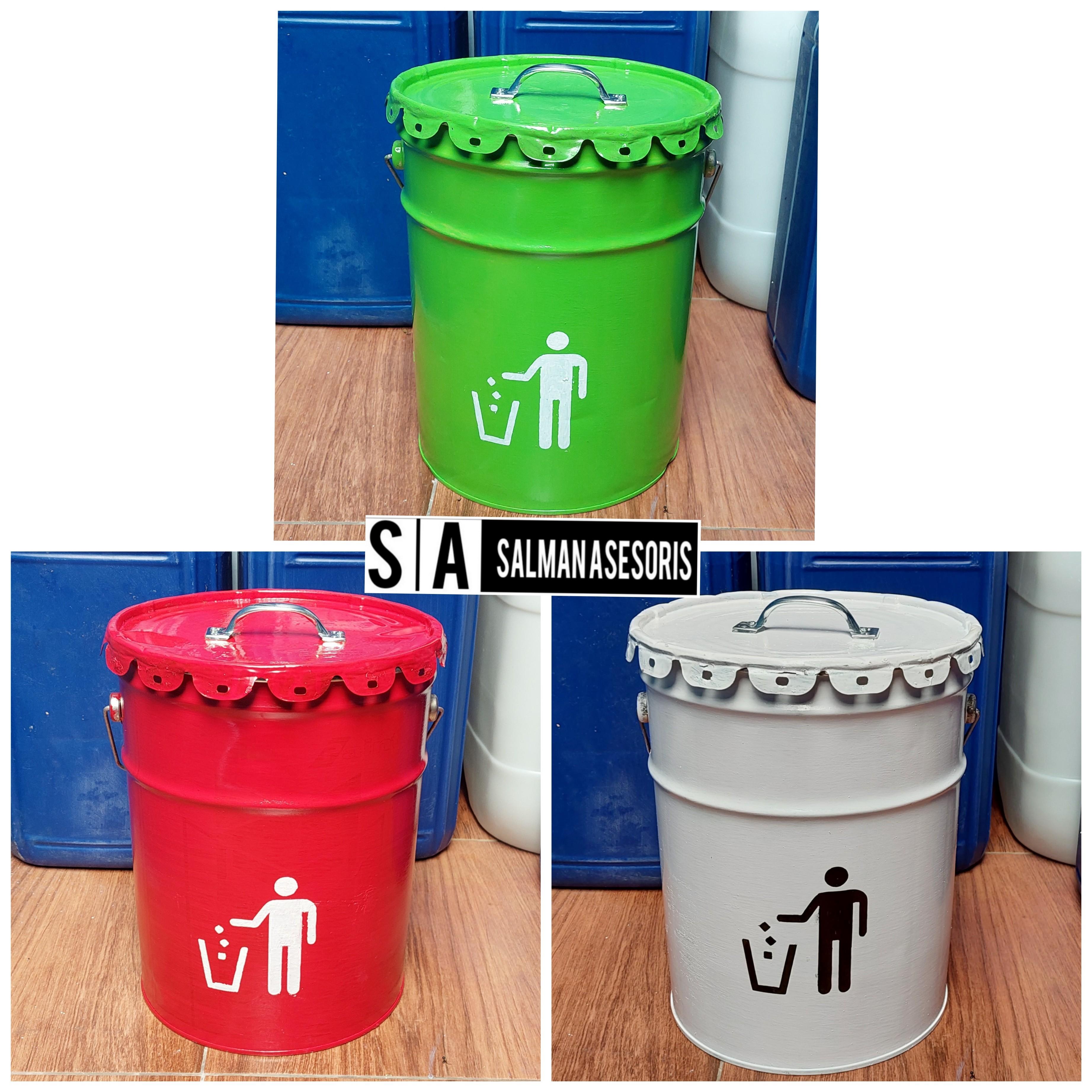 Tong Ember Kaleng Tempat Bakar Sampah 20 Liter Logo