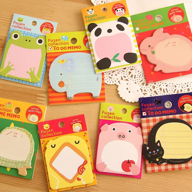 【Kellere】Kawaii Animal 20 Sheets Sticky NoteTime Record Sticky Memo Student/ OfficeMemo Pad