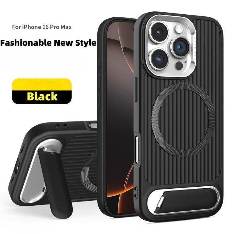 Ốp Lưng Bảo Vệ Chống Sốc TPU Mềm Dành Cho iPhone 11 12 13 14 15 16 Pro Max Plus Giá Chân Đế Thời Trang Sạc Không Dây Magsafe Ốp Điện Thoại Silicon Lỏng Mềm
