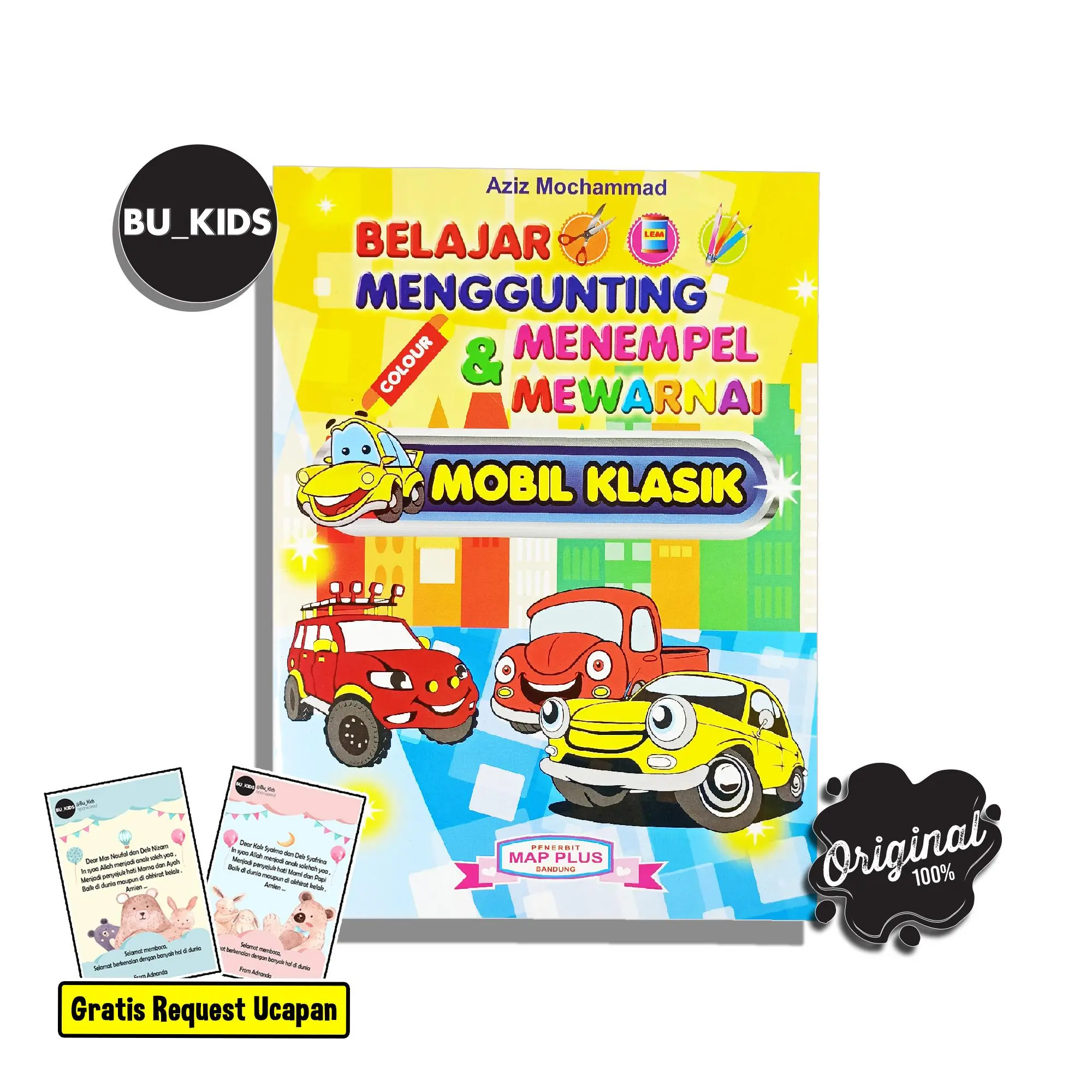 Buku Anak Gunting Tempel Mewarnai Mobil Klasik
