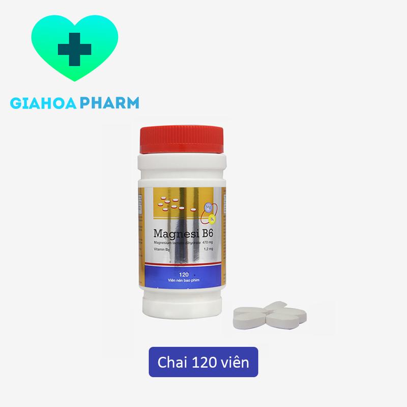  Viên uống Magnesi B6  Magie Vitamin B6  giảm chuột rút đau cơ bắp căng thẳng thần kinh  Chai 120v MDP Mediphar USA  