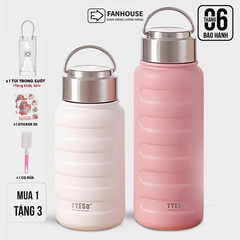 Bình giữ nhiệt Tyeso Larva 750-1000ml Fan House bình giữ nhiệt thể thao inox 304 chính hãng