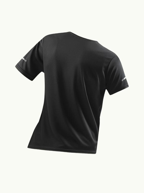 Men's Ombre Print Round Neck Sports Tee, Regular Fit Casual Breathable Short Sleeve T-shirt for Daily Outdoor Wear, Men's Sportswear for All Seasons 1