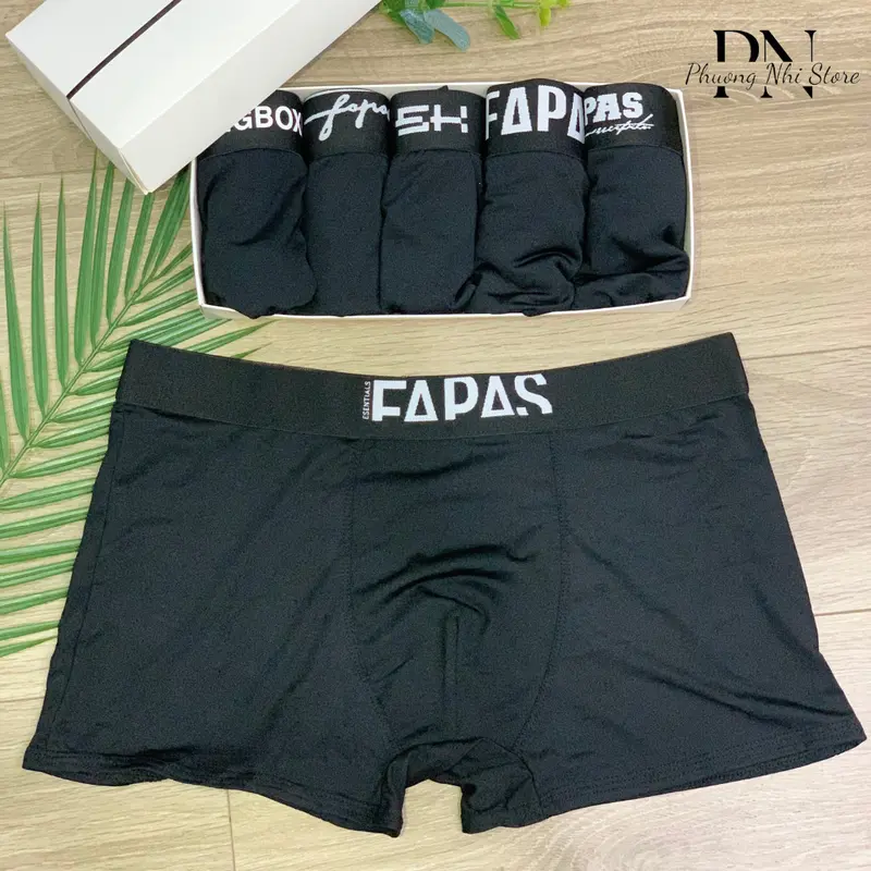 Combo 6 quần sịp đùi nam Boxer mặc đủ 1 tuần, quần lót nam màu đen chất vải thun lạnh co giãn 4 chiều - Menswear Thun Quần Boxer Boxer 3