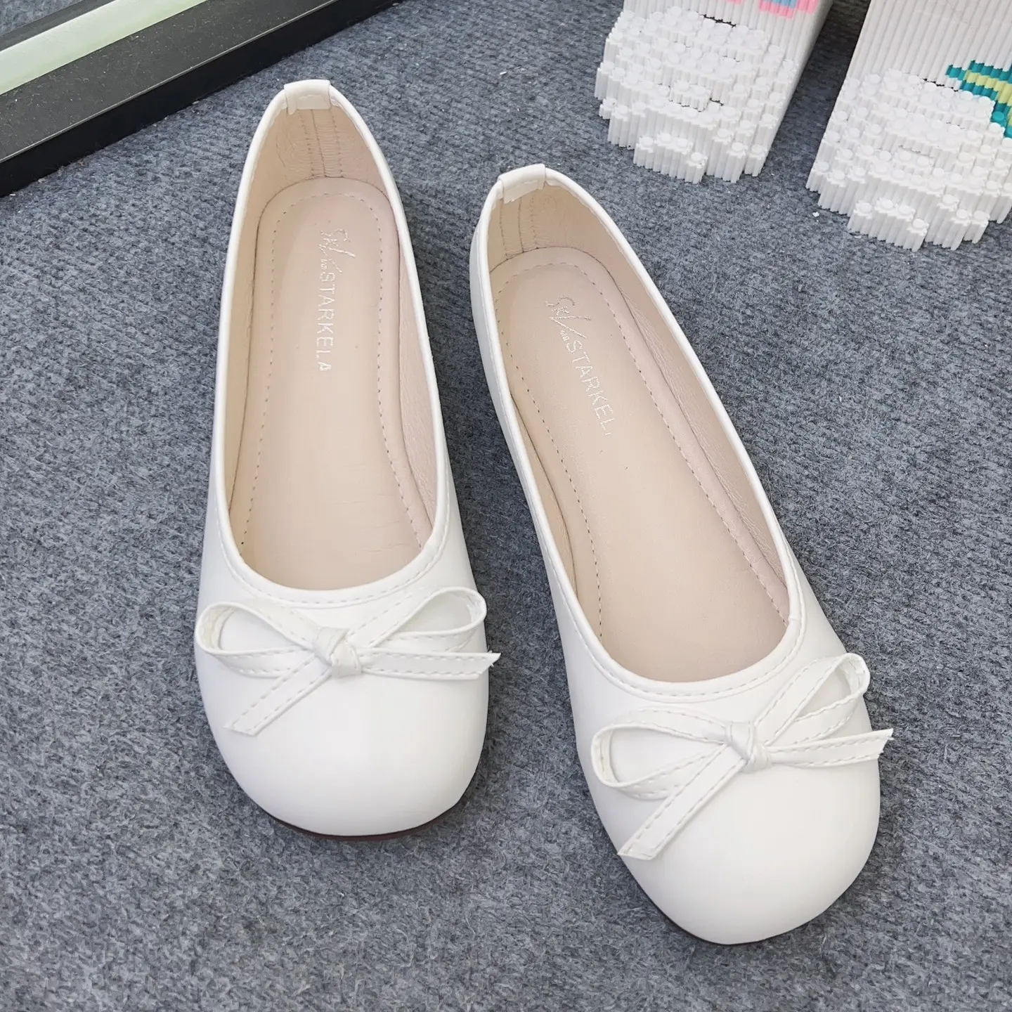 Giày công chúa búp bê thắt nơ Mũi tròn Nữ Shoes