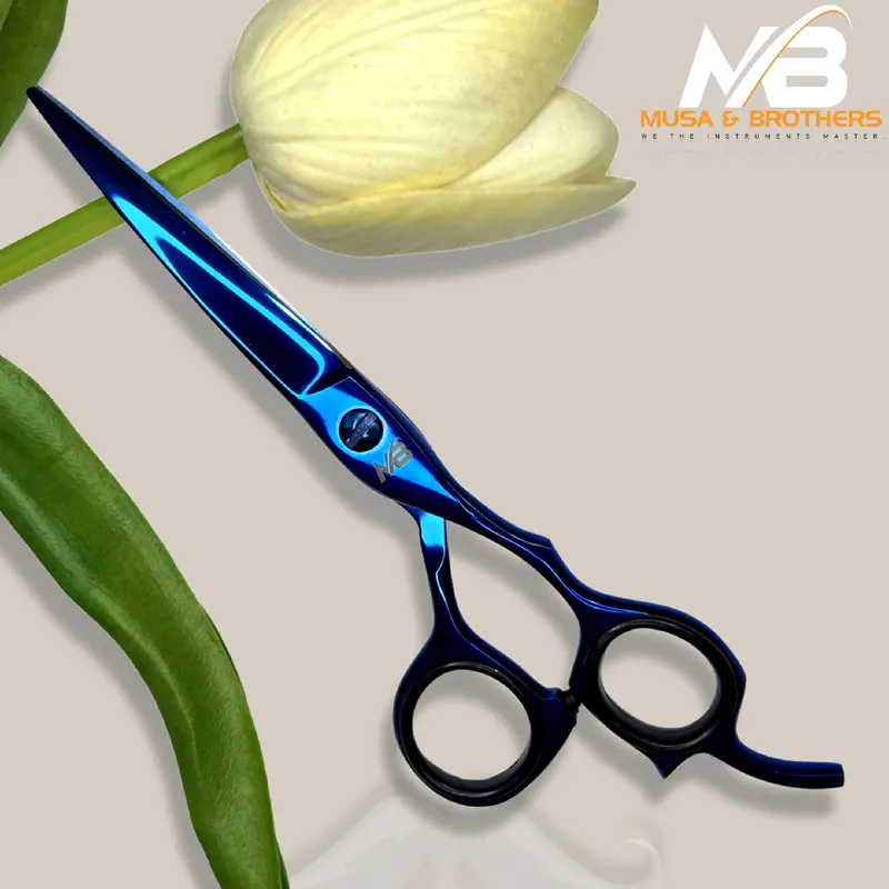 MB J2 420 Professional barber scissors, Gunting rambut 6 inchi 02BS Silver 3