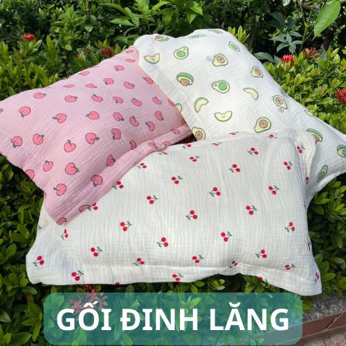 Gối Đinh Lăng xô Muslin cho bé từ Sơ sinh đến 3 tuổi (hàng nhà may)