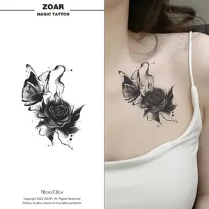 GATTOO- Zoartattoo stiker tato M-T79 sementara  【Kupu-kupu tinta】Tahan lama Tattoo menempel dekorasi seni untuk pria dan wanita