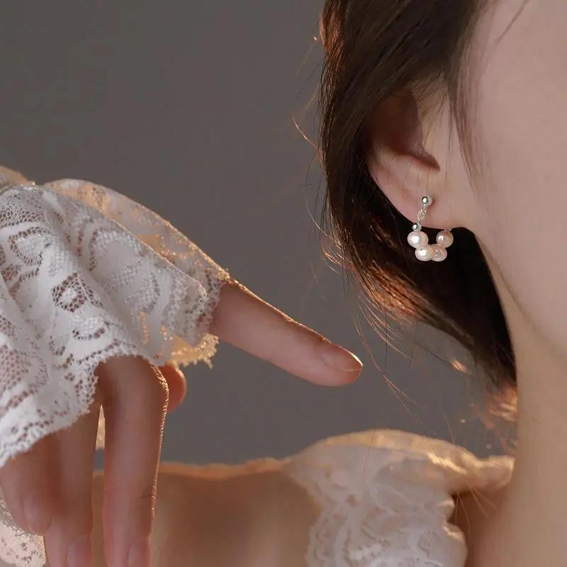 Bông tai mã não đỏ / ngọc trai, thiết kế độc đáo, thích hợp làm quà sinh nhật 6