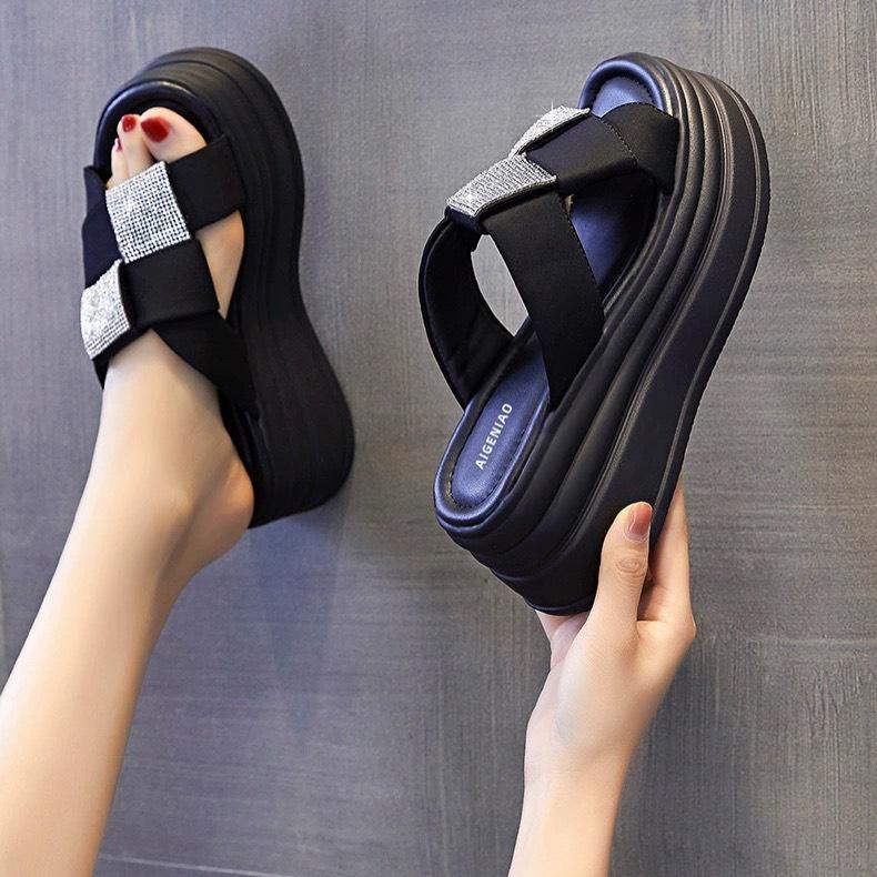 DÉP BM QUAI ĐAN PHỐI ĐÁ HÀNG VỀ LOẠI I. CAO CẤP DéP Nữ GiàY Sandal Shoes