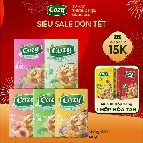 Voucher 15k - Lộc Đón Xuân Combo 5 Trà Trái Cây Hòa Tan Cozy Tea VỊ NGON GIÁ HỜI: Trà Đào Trà Chanh Dây Trà Ổi Hồng Trà Chanh Nhài Trà Chanh Giải Nhiệt Giải Khát Nước Trà Thơm Chè Sạch Tươi Nguyên Chất