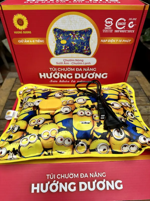 Túi chườm đa năng, túi sưởi Hướng Dương CỠ TRUNG 24*33cm hàng Việt Nam chất lượng sưởi ấm, chườm nóng giảm đau cắm sạc 10-15 phút giữ ấm vài giờ Máy Sưởi 3