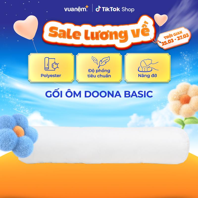 Gối ôm Doona Basic 22x100cm sợi Polyester mềm mịn êm ái, độ bền cao phân phối bởi Vua Nệm