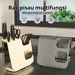 Rak Penyimpanan Pisau & Sumpit Premium, Organizer Dapur Tahan Air, Nampan Serbaguna, Tempat Pisau Anti Slip, Model [Model Name], Panjang [Panjang cm], Lebar [Lebar cm], Tinggi [Tinggi cm], Rak Peralatan Makan Portable untuk Meja Dapur