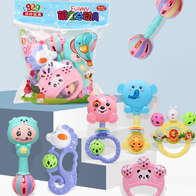 Set Mainan Rattle Bayi, Corak Kartun Seronok, Mainan Kanak-kanak ...