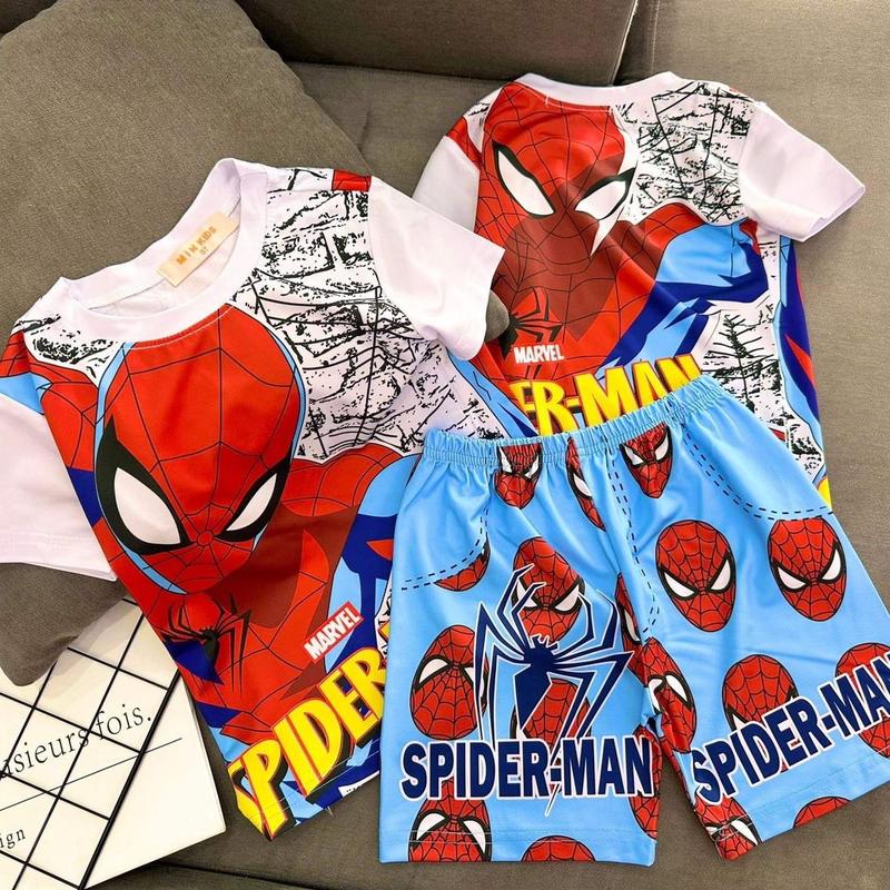 Combo 2b ngẫu nhiên Bộ tay cộc quần đùi+ ba lỗ thun lạnh in 3D cho bé trai mặc nhà vừa mát vừa ngầu