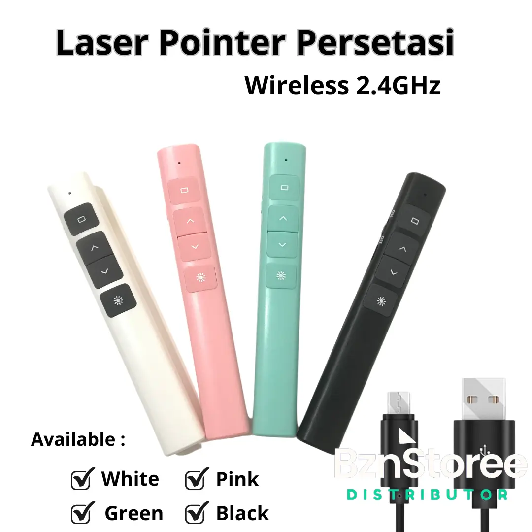 Laser Pointer Pen Pointer Presentasi Wireless Presenter 2.4GHz 100M Tanpa kabel Alat Pink