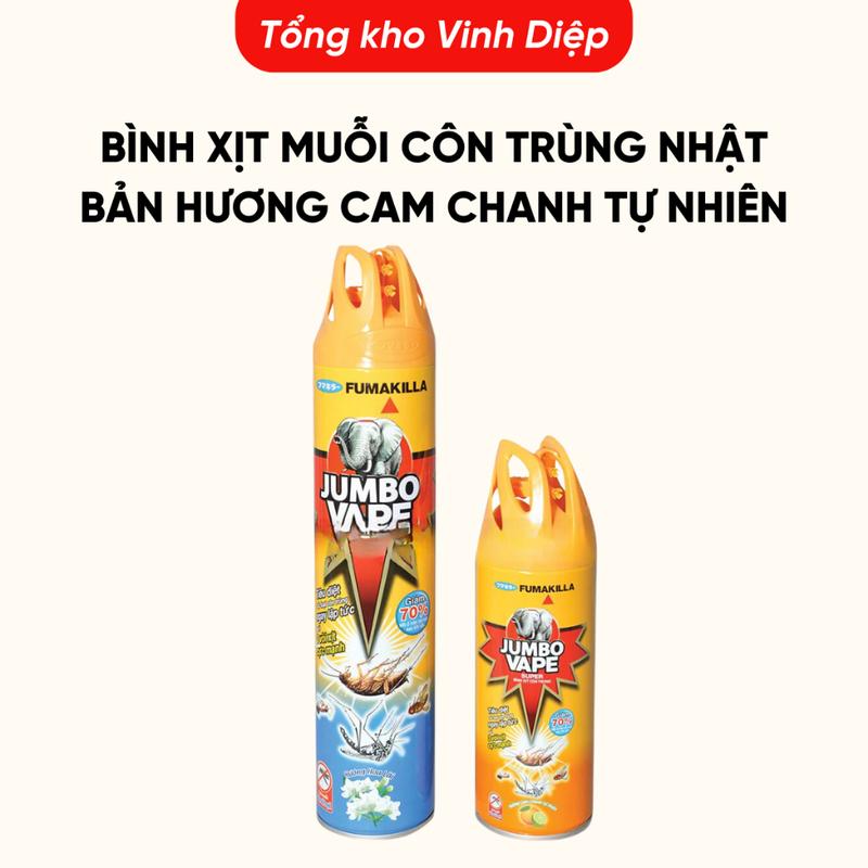  Bình xịt muỗi côn trùng Nhật Bản hương cam chanh tự nhiên chai 300ml 600ml 
