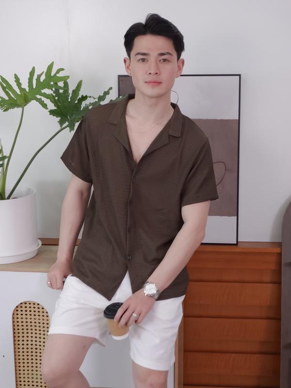 Áo Sơ Mi Nam Chất Linen Texture Fabric Cao Cấp Thấm Hút Mồ Hôi Tốt Mềm Mại Halley A30 3