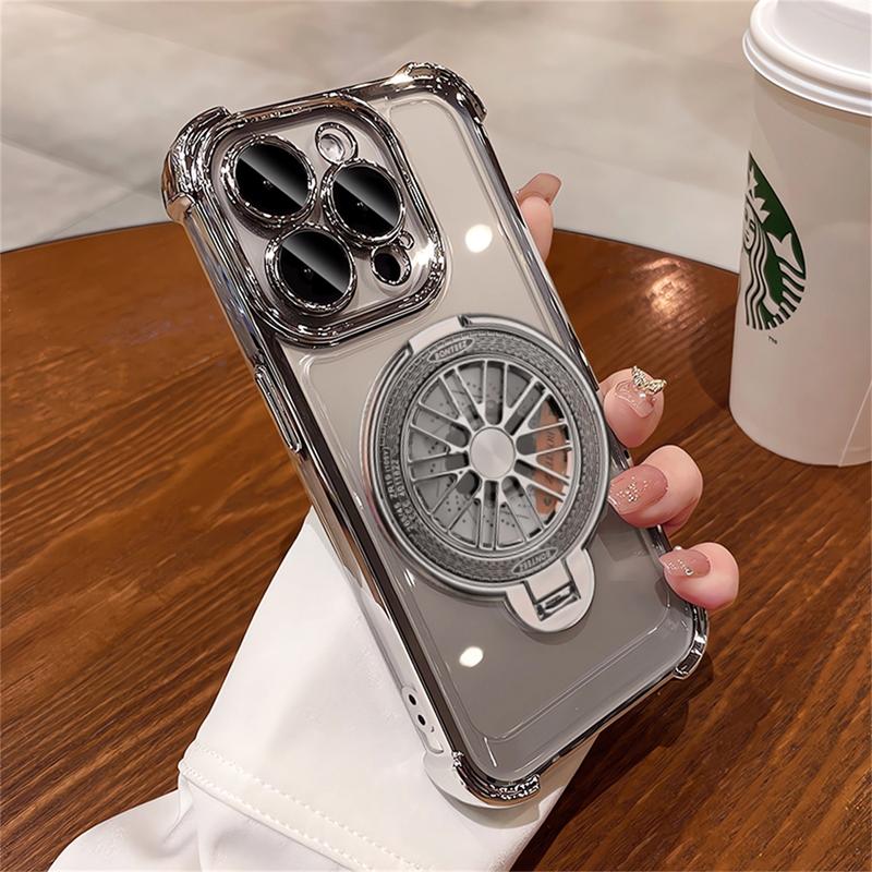  Ốp Phons Giá Đỡ Con Quay Hồi Chuyển Xoay Từ Tính Thiết Kế Sang Trọng Tương Thích Với iPhone 11 12 13 14 15 16 Pro Max Và 16 Plus Ốp Ốp Lưng Sốc Trong Suốt Mạ 