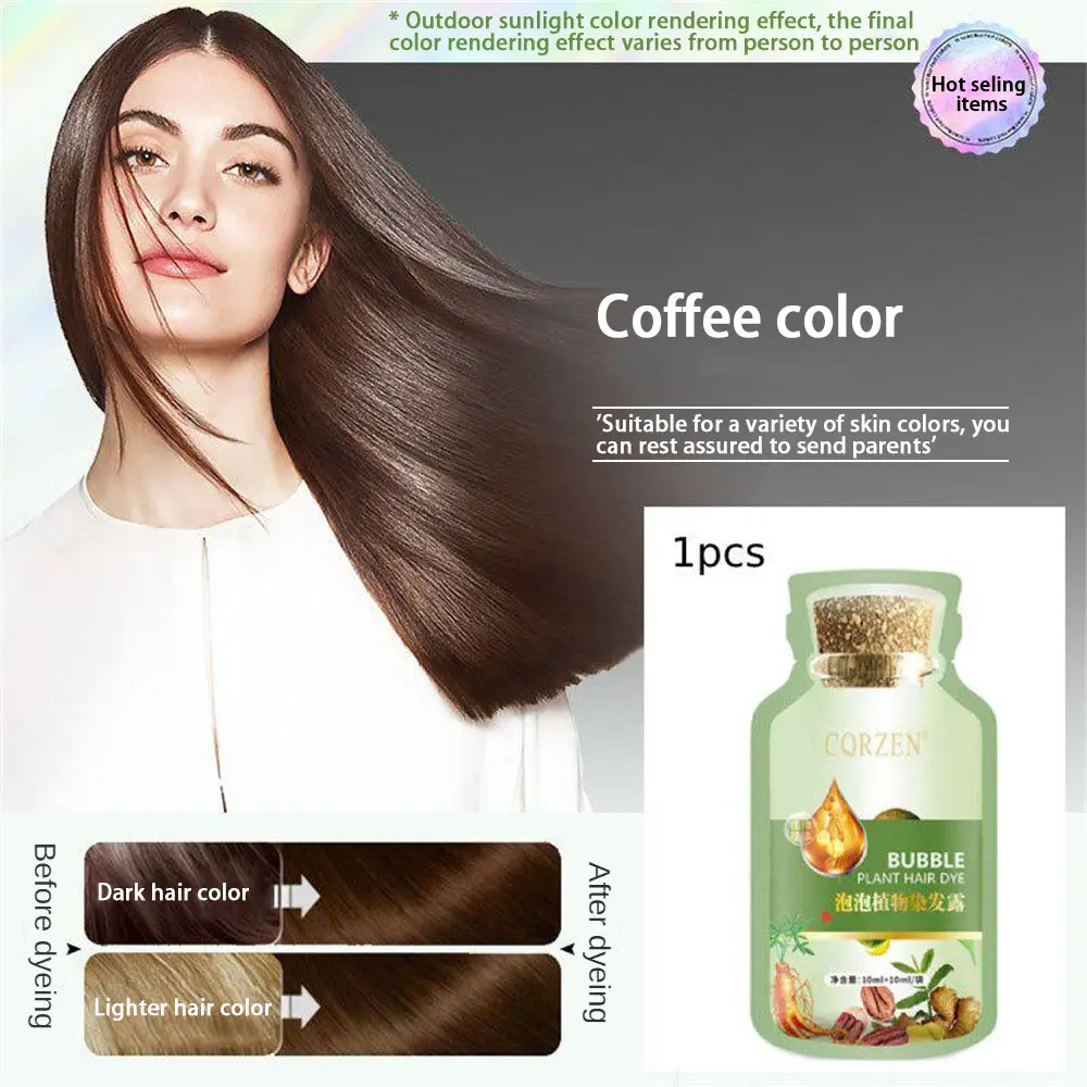 [Ship in 24h] CQRZEN Bubble Hair Dye Shampoo Hair Black Hair Long-Lasting Mild Non-Irritating 4Colors