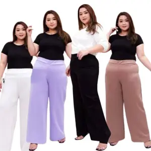INDIRA Celana Kulot BIG SIZE Rajut Halus Premium Oversize Wanita Panjang Kerja