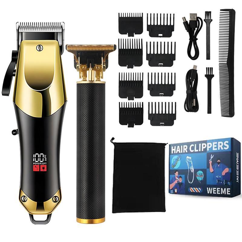 Electric Hair Clipper Set, 2 Counts Rechargeable Hair Clipper, Professional Hair Trimmer for Men, Hair Clipper Set with Comb Heads, Great for Men Stylists Barber Barbershop Salon Home Use 0