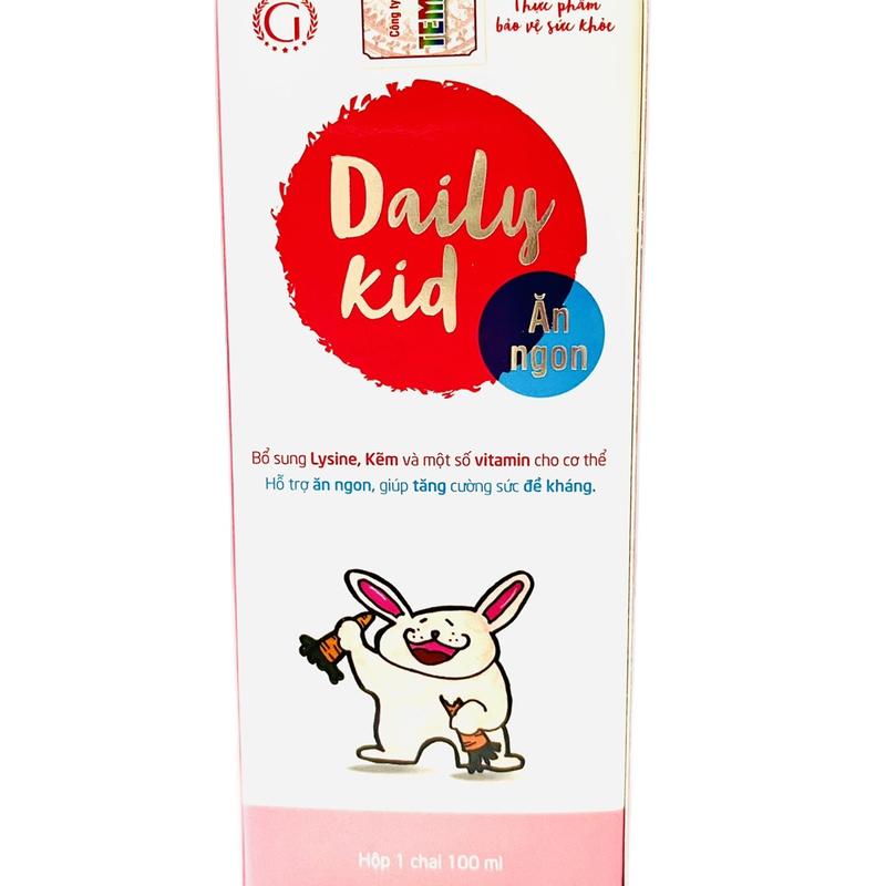 Siro  Ăn Ngon Cho Bé [Daily Kid] - Giúp Cải Thiện Tình Trạng Bé Biếng Ăn - Ăn Không Hấp Thụ - Hệ Tiêu Hoá Kém - Giúp Bổ Sung Thiếu Hụt Lyshin Trong Cơ Thể Bé Vitamin 2
