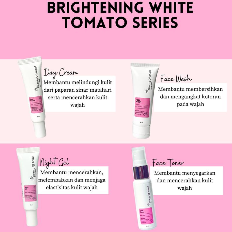 Beauty Of Angel White Tomato Series Cream pencerah wajah melembabkan kulit kusam mengandung collagen Mencerahkan Pria Hitam Scrub Perawatan 9