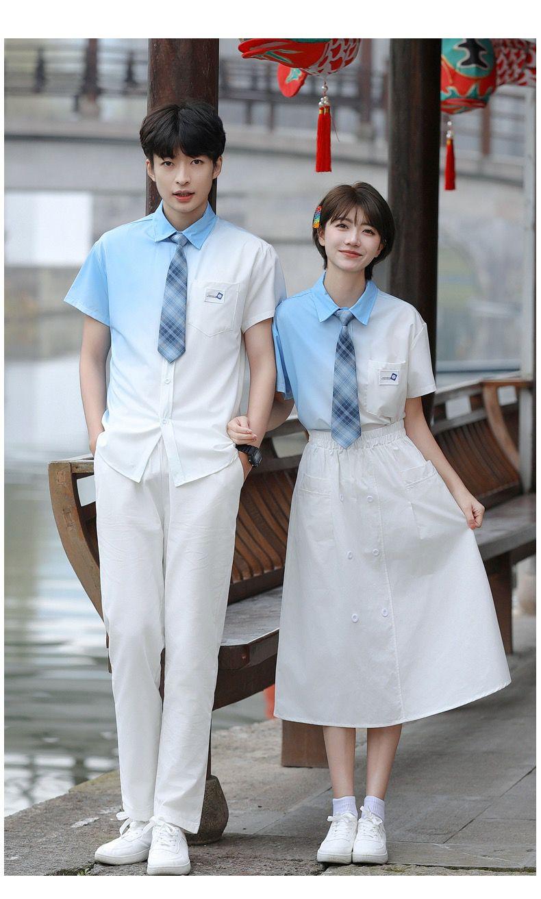Product Introduction of Graduation Class Outfit Set - Trendy Gradient Color Short Sleeve Shirt |     School Uniform for Middle School Students, Performance & Recital |     Stylish Academic Wear (Boys & Girls) 19