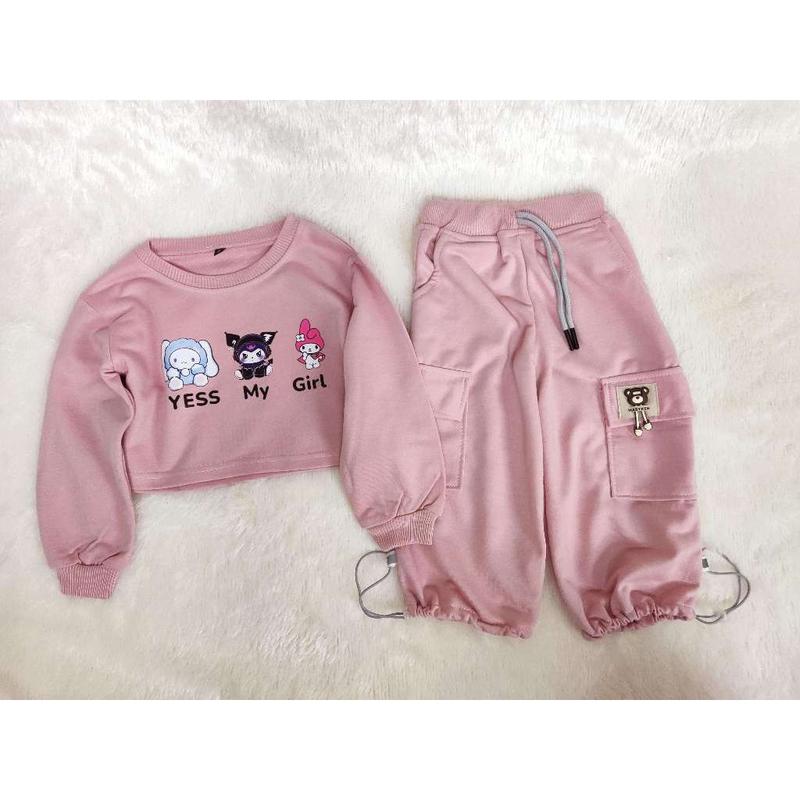 Product Introduction of Masyken Setelan Sweater Anak Perempuan Crop Top Usia 1-6 Tahun Bayi Parsel TPE Beige 4