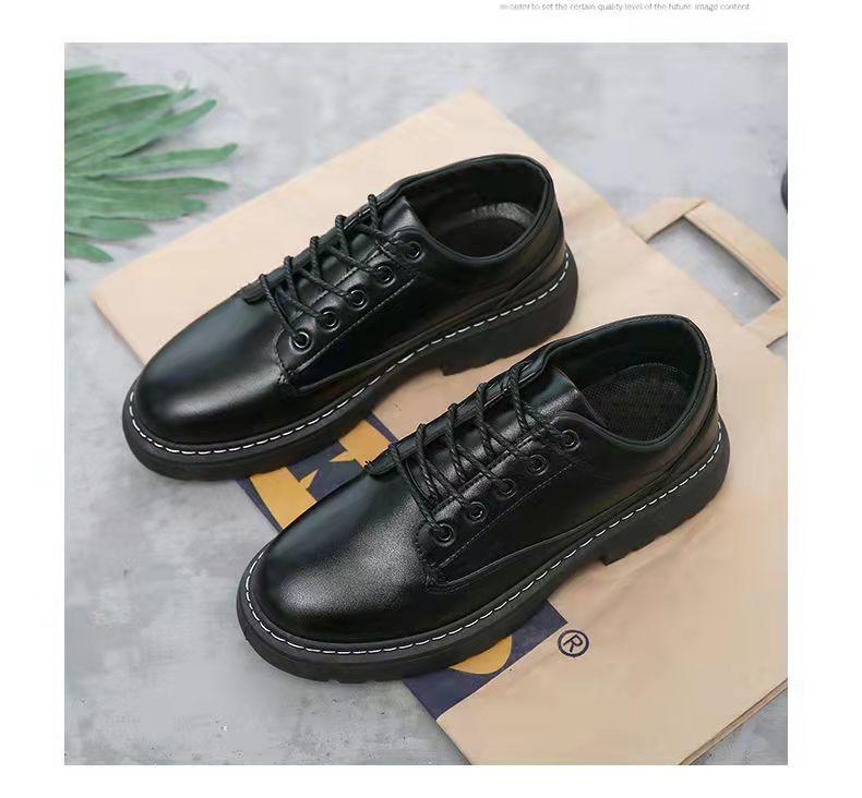 Product Introduction of Leather shoes men's all-match casual height increasing insole shoes men's black student youth leather shoes 11