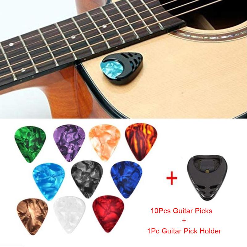 Plectrums, 10 Cái, 1 Ngăn Đựng Bấm, Cho Guitar Acoustic, Làm Bằng Celluloid…