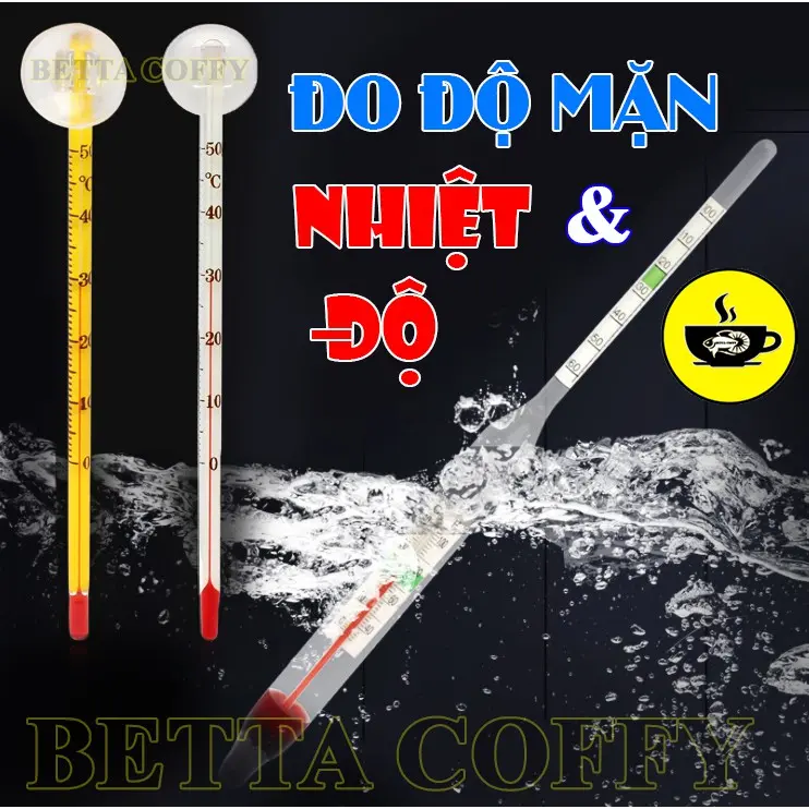 Đo Độ Mặn Nhiệt Kế Que - Dụng cụ theo dõi nhiệt độ độ mặn hồ cá, bể cá