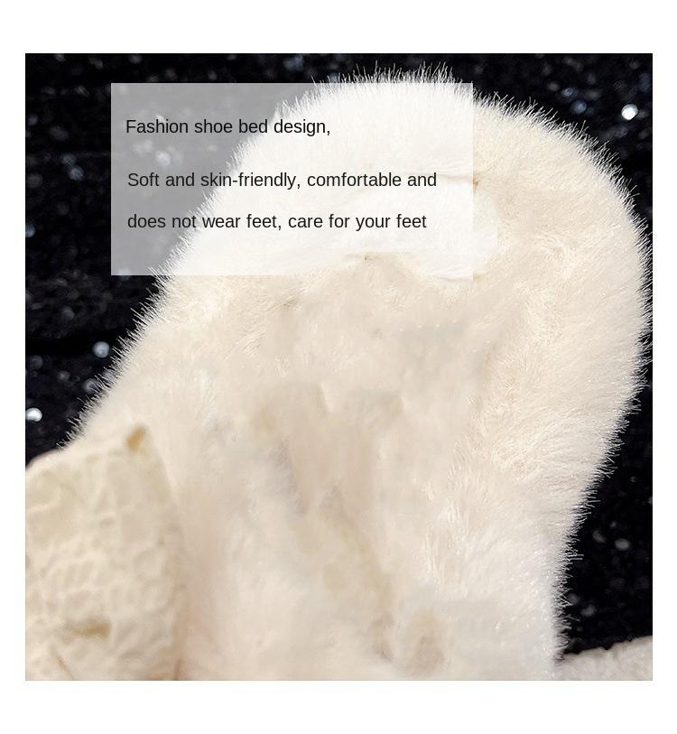 Product Introduction of Korean Style Fluffy Slippers Women's Outdoor Wear Winter Home Non-Slip Dormitory Cotton Slippers Thick Bottom Increased by Insulated Cotton-Padded Shoes Footwear Flipflop 2