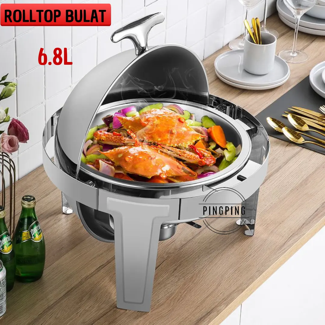 PINGPING - RollTop Bulat Stainless / RollTop Bulat Kaca / RollTop Bulat Kaca Besar Gold Steel