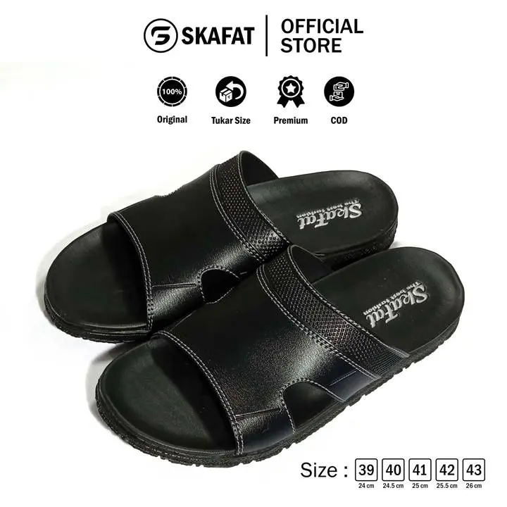 SKAFAT PROMO BIG SALE Sandal Slide Impor Kulit Asli Trending Sendal Pria